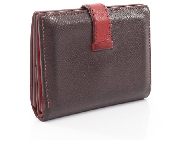 Hermès Tarjetero Hermes Bearn Mini Ebene Castaño Roja - vista 2