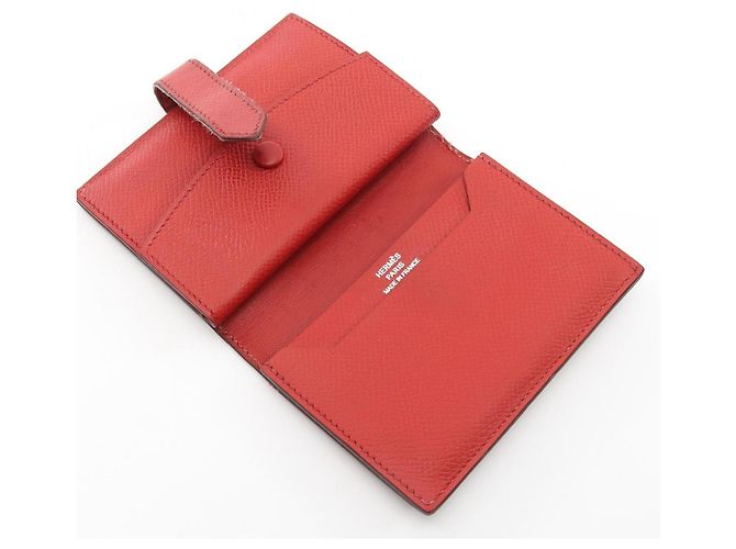 Hermès Tarjetero Hermes Bearn Mini Ebene Castaño Roja - vista 3