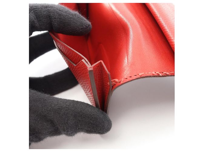 Hermès Tarjetero Hermes Bearn Mini Ebene Castaño Roja - vista 8