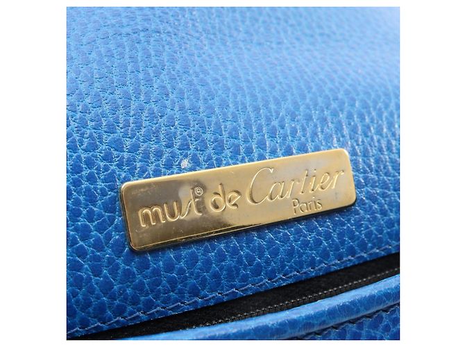 Borsa in pelle blu Cartier Must Line - vista 4