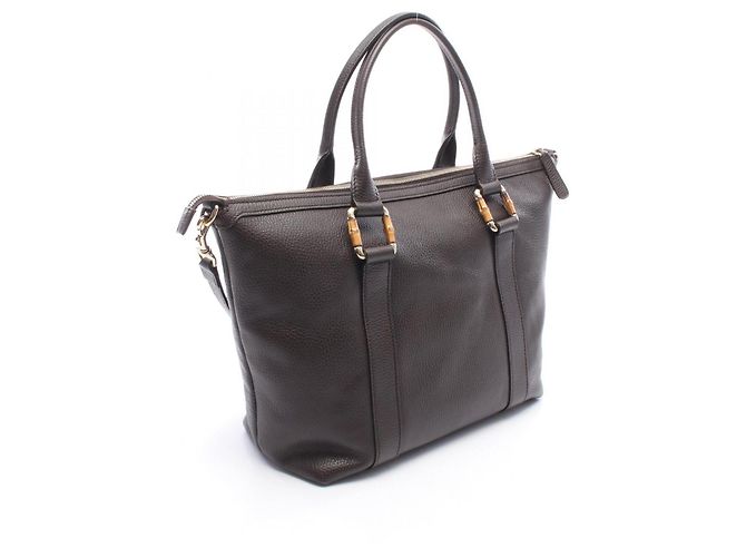 Gucci Brauner Leder 2-Way Tote Bag - Ansicht 2
