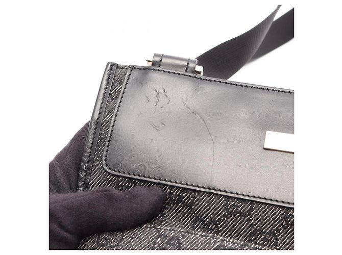 Borsa a Spalla Gucci GG Canvas Nero - vista 5