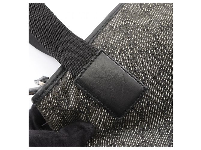 Borsa a Spalla Gucci GG Canvas Marrone Nero - vista 8