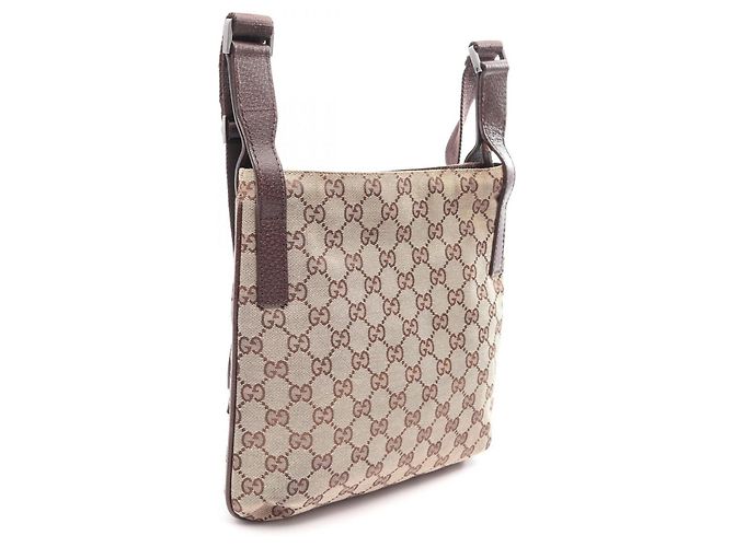 Borsa a Spalla Gucci GG Canvas Marrone Beige - vista 2