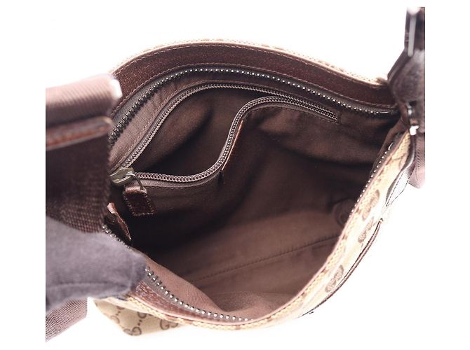 Borsa a Spalla Gucci GG Canvas Marrone Beige - vista 3