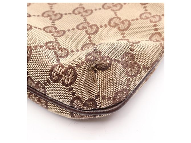 Borsa a Spalla Gucci GG Canvas Marrone Beige - vista 7