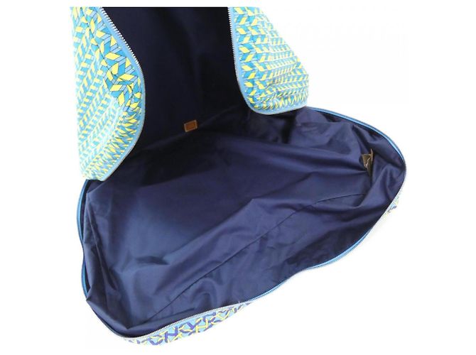 Hermès Hermes CHAINE D'ANCRE + DANS LE MILLE Wousse de Voyage Handbag Pouch Blu Giallo - vista 4