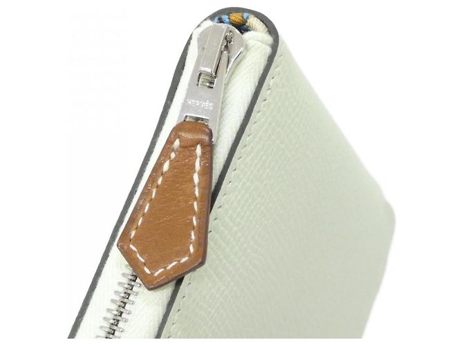 Hermès Hermes COLLIER DE CHIEN Silk In Compact Wallet Blau Grün - Ansicht 3