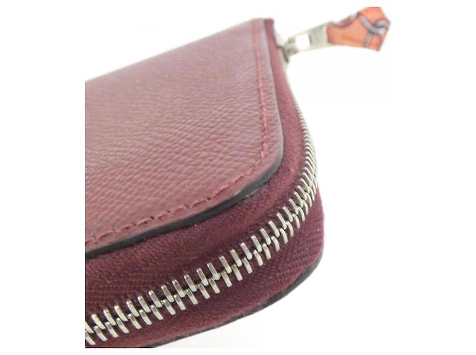 Hermès Hermes GRAND FIL D'ARGENT Seidengeldbörse Rot - Ansicht 3