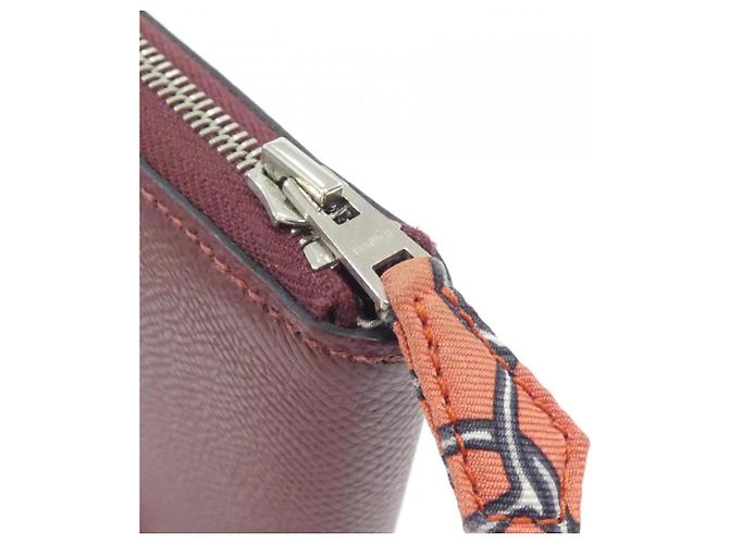 Hermès Hermes GRAND FIL D'ARGENT Seidengeldbörse Rot - Ansicht 5