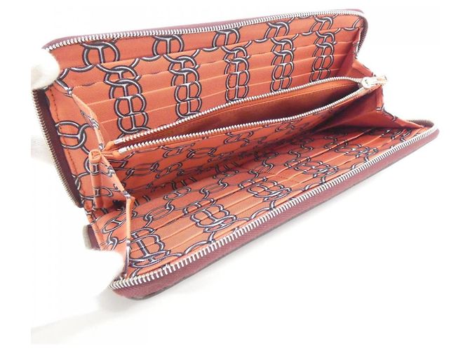 Hermès Hermes GRAND FIL D'ARGENT Seidengeldbörse Rot - Ansicht 6