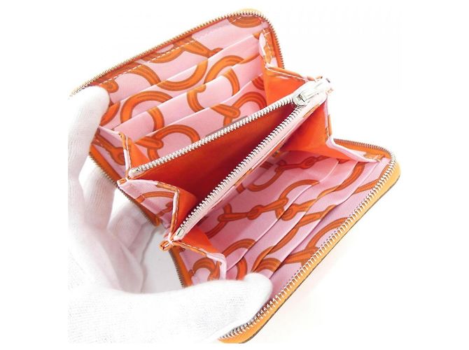 Silk In Hermès Hermes MORS & CO Cartera compacta de seda Naranja - vista 6