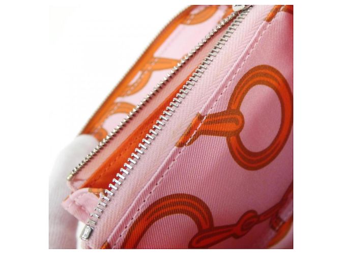 Silk In Hermès Hermes MORS & CO Cartera compacta de seda Naranja - vista 7