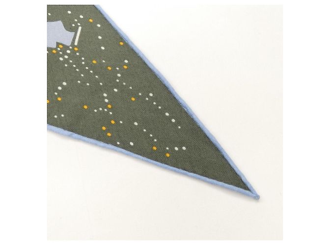 Hermès Hermes Silk and Cashmere Shawl Brown Navy blue - view 2