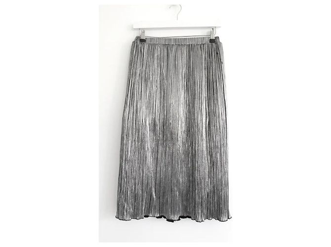 Diesel Metallic-Silber Plissee-Rock - Ansicht 4
