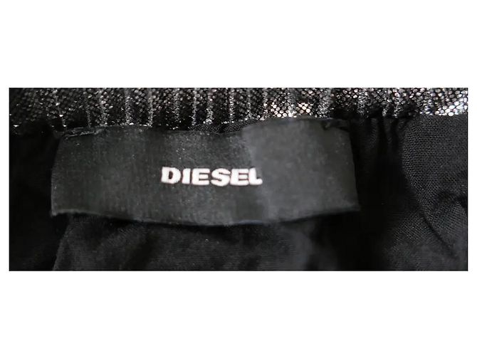 Diesel Metallic-Silber Plissee-Rock - Ansicht 5