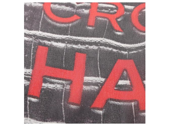 Chanel CHANEL CROCO Seidenschal Schwarz Rot Mehrfarben - Ansicht 4