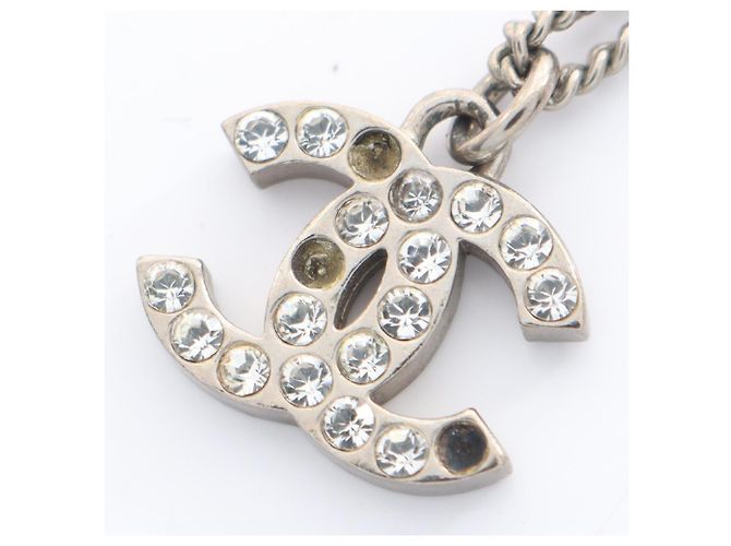 Chanel Coco Mark Strass-Halskette Silber - Ansicht 7