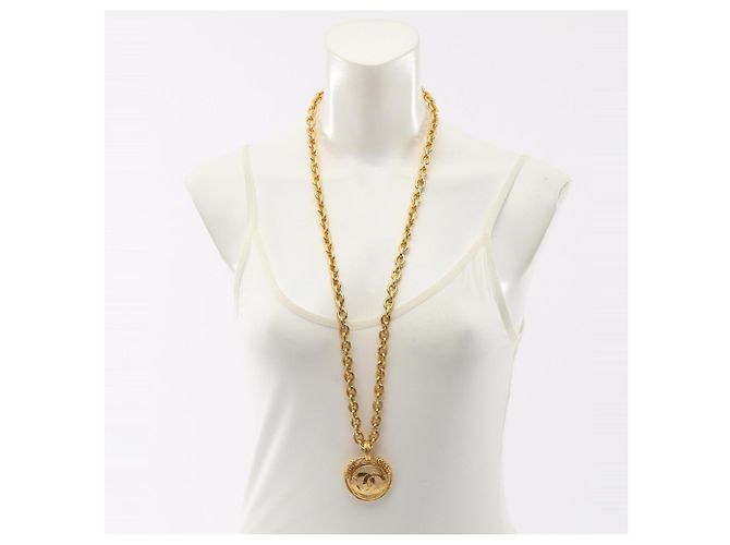 Collana Chanel Coco Mark Circle placcata in oro D'oro - vista 6