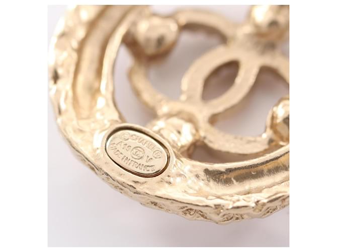 Pendientes Chanel Coco Mark Circle Blanco Dorado - vista 3