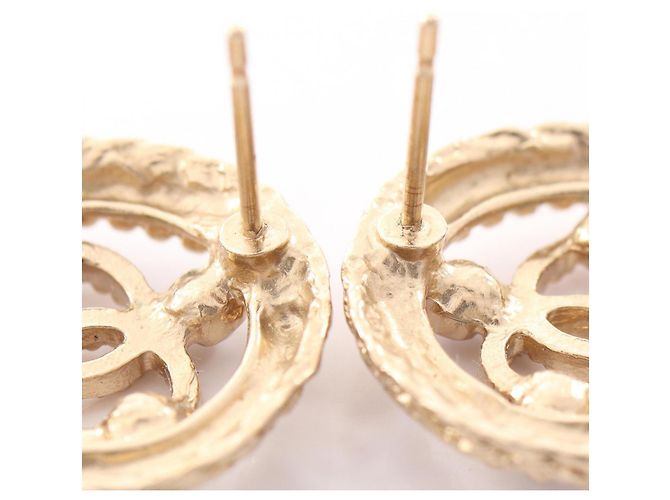 Pendientes Chanel Coco Mark Circle Blanco Dorado - vista 5