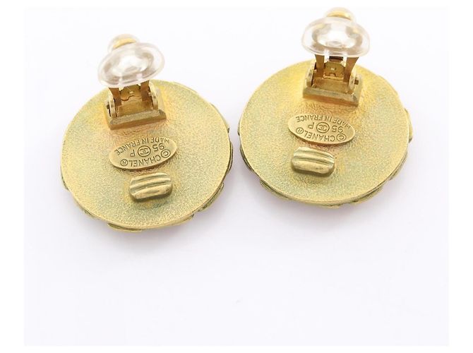 Pendientes Chanel Coco Mark Chain Negro Dorado - vista 5