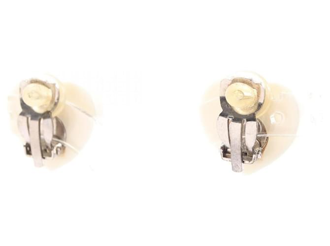 Orecchini a clip Chanel Coco Mark Heart Rosa Bianco Verde - vista 2