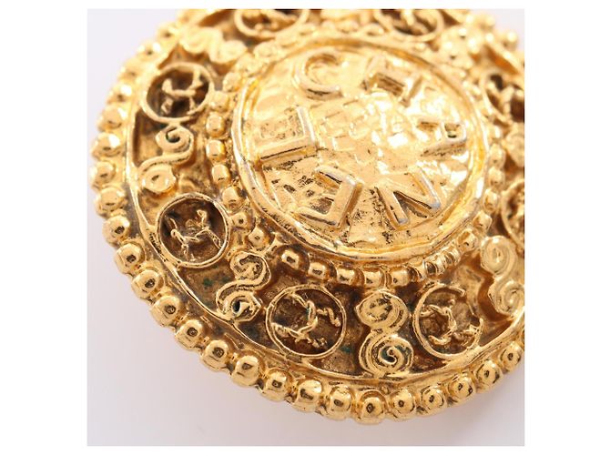 Chanel Coco Mark runde Ohrringe Golden - Ansicht 7