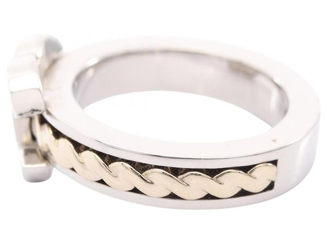 Anillo Chanel Coco Mark Plata Dorado - vista 2