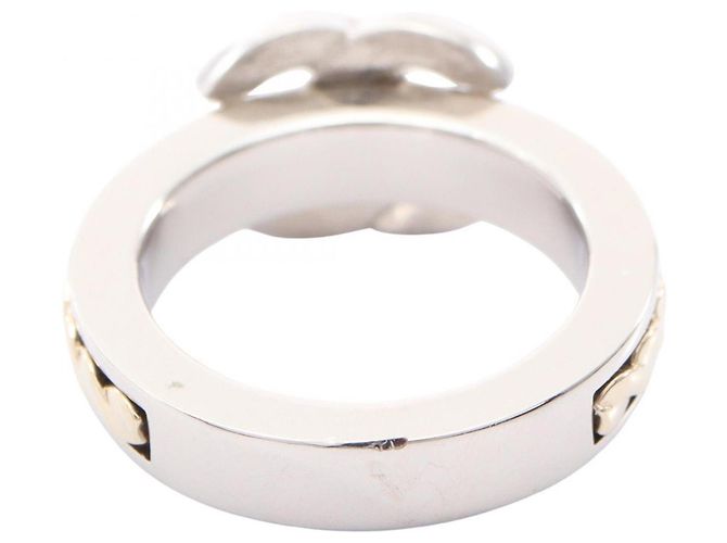 Anillo Chanel Coco Mark Plata Dorado - vista 3