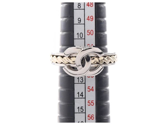 Anillo Chanel Coco Mark Plata Dorado - vista 5
