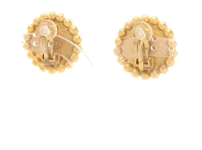 Orecchini a clip rotondi Chanel Coco Mark Nero D'oro - vista 2