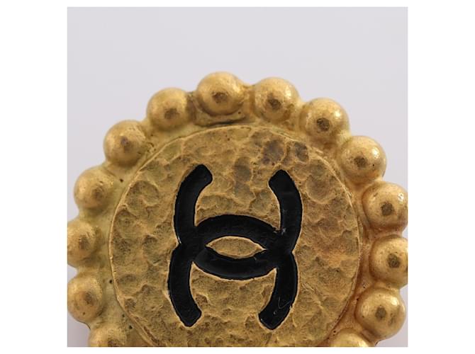 Orecchini a clip rotondi Chanel Coco Mark Nero D'oro - vista 7