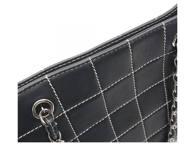 Borsa Tote Chanel Chocolate Bar Blu navy - vista 11