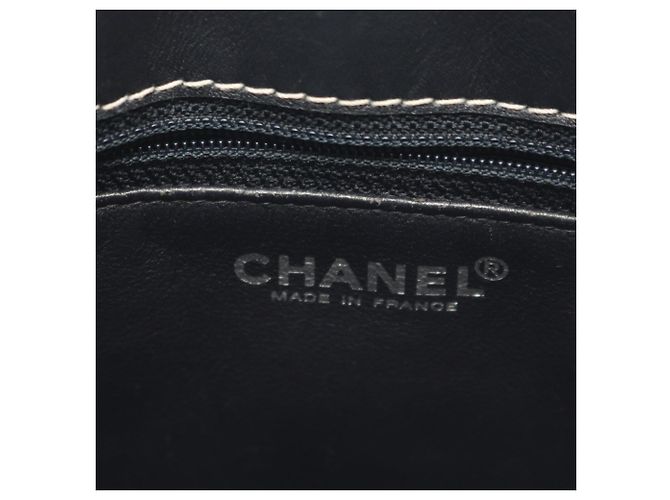 Borsa Tote Chanel Chocolate Bar Blu navy - vista 4