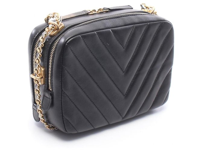 Piccola borsa a tracolla Chanel Chevron V-stitch Nero - vista 2