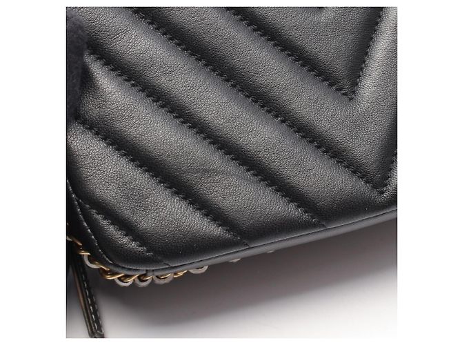 Piccola borsa a tracolla Chanel Chevron V-stitch Nero - vista 7