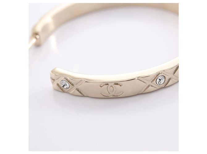 Orecchini a cerchio Chanel Coco Mark placcati oro D'oro - vista 8