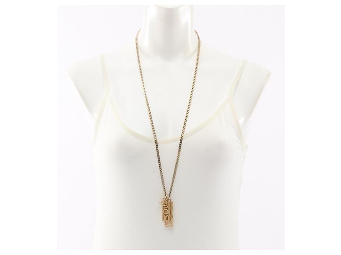 Collar con placa Chanel Coco Mark Dorado - vista 6