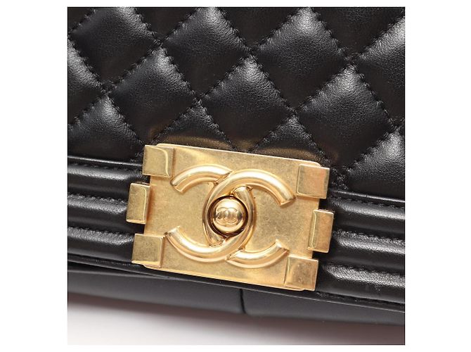 Borsa a tracolla Chanel Boy in agnello nero - vista 10