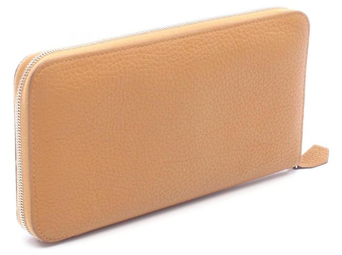 Hermès Portafoglio rotondo con zip Hermes Azap Long Caramel Marrone Caramello - vista 2