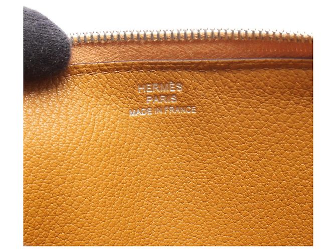 Hermès Portafoglio rotondo con zip Hermes Azap Long Caramel Marrone Caramello - vista 4