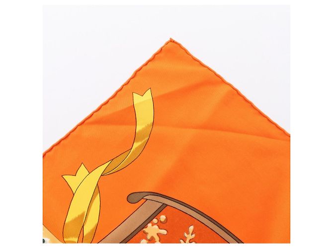 Hermès Hermes Carre 90 Neige d'antan Sciarpa Multicolore Arancione - vista 8