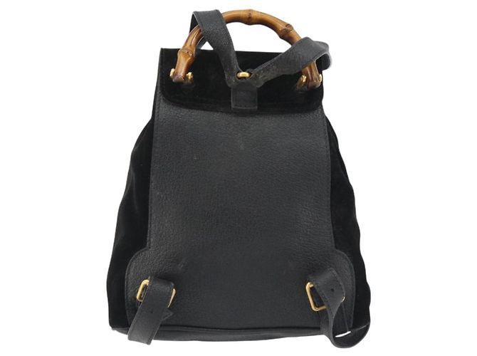 Bamboo Gucci Gucci bambù scamosciato mini Nero - vista 2
