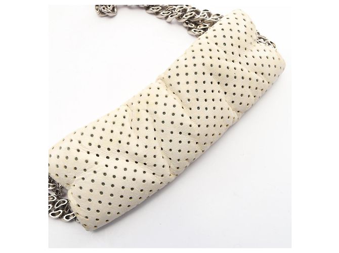 Borsa a Spalla Chanel 2.55 Perforated Bianco - vista 10