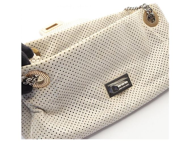 Borsa a Spalla Chanel 2.55 Perforated Bianco - vista 13