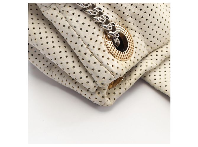 Borsa a Spalla Chanel 2.55 Perforated Bianco - vista 7