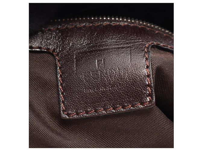 Borsa a tracolla Fendi in tela Zucca e pelle Marrone Nero - vista 4