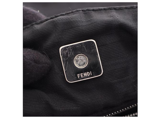 Borsa Tote Fendi Zucca nera in pelle e nylon Nero - vista 5