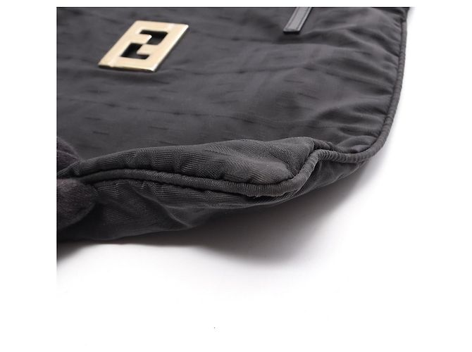 Borsa Tote Fendi Zucca nera in pelle e nylon Nero - vista 8